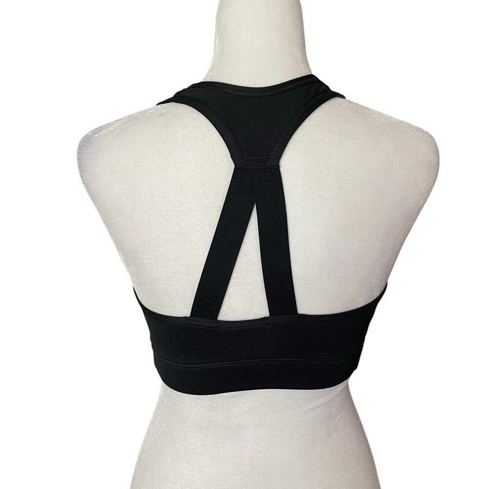 Nike Small Victory Compression Sports Bra Black Logo Straps Medium Impact - Picture 8 of 9